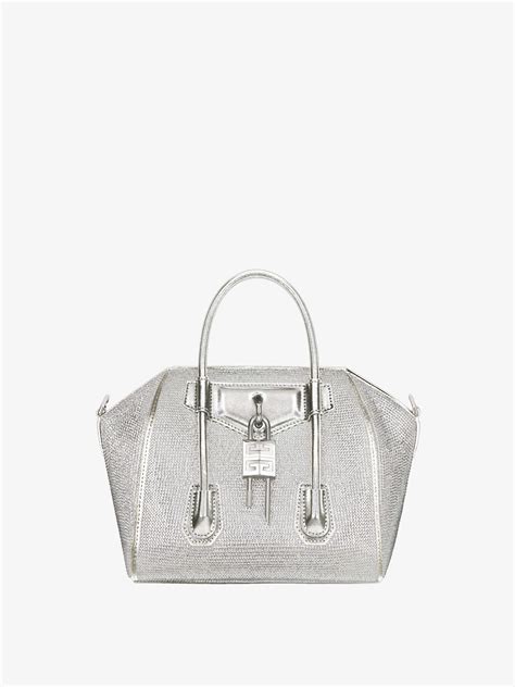 givenchy smooth antigona street style|Mini Antigona Lock bag in satin with strass .